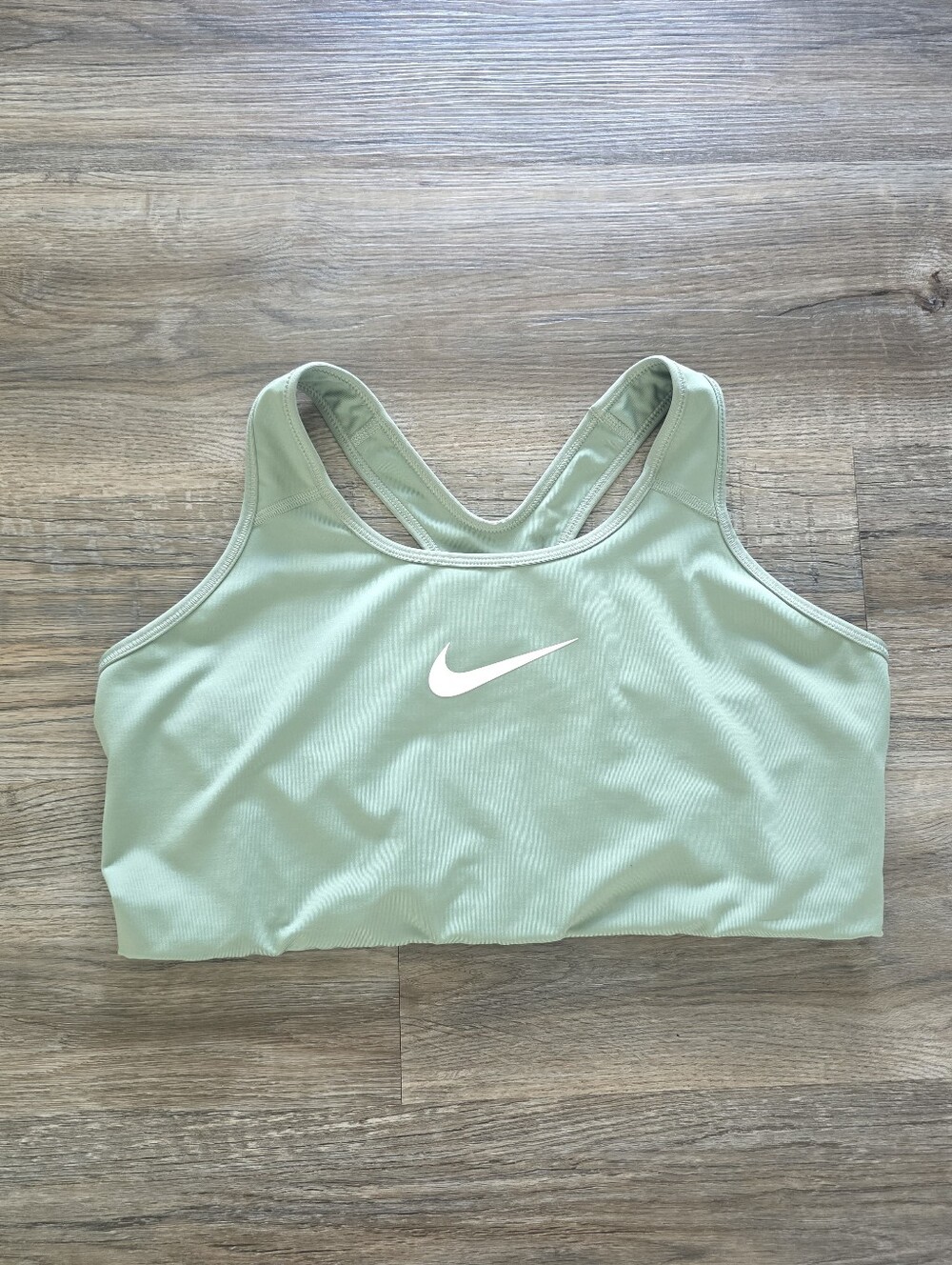 Nike Women's Light Green Sports Bra with White Swoosh Size 2X